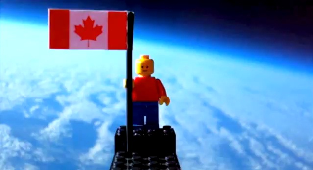 Lego man PR stunt Canada space blasted