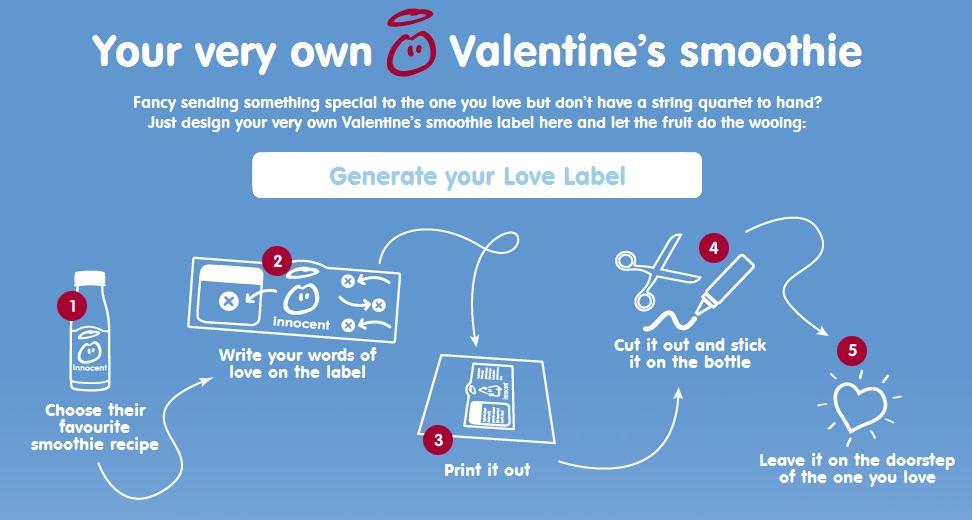 Love label Innocent Drinks Valentine's Day