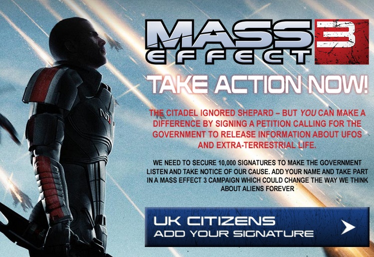 mass effect 3 petition government aliens