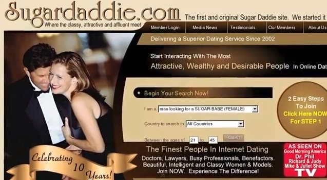 sugardaddie.com website screen grab pr stunt city name