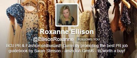 Twitter bio Roxanne Ellison