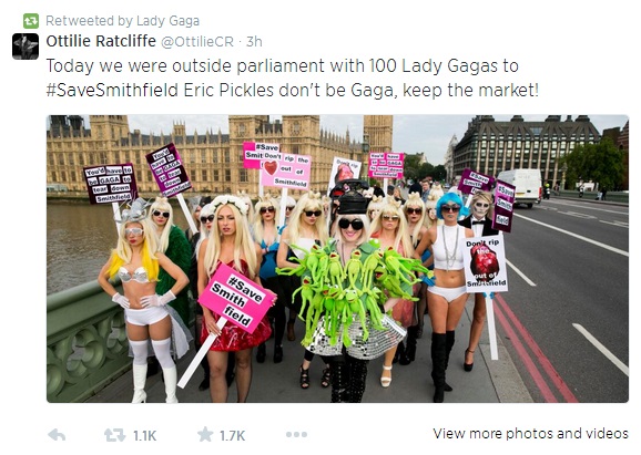 Lady Gaga Smithfield retweet