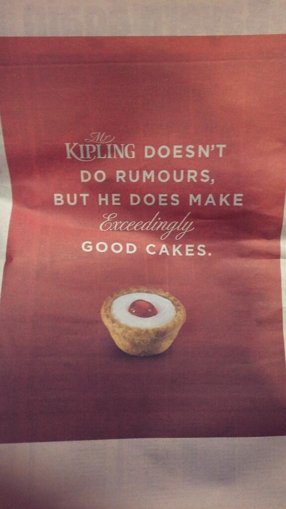 Mr Kipling exceedingly good cakes ad metro